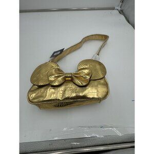 Disney Minnie Mouse Bioworld Gold Croc Embossed Shoulder Bag 2021 NWT‎ Ears Bow